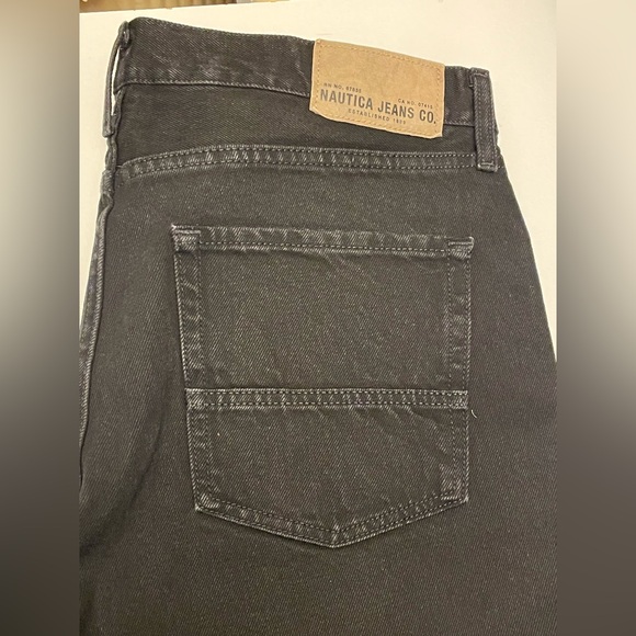 NAUTICA JEANS COMPANY MEN’S BLACK JEANS, RELAXED FIT 36 X 32 - Picture 4 of 11